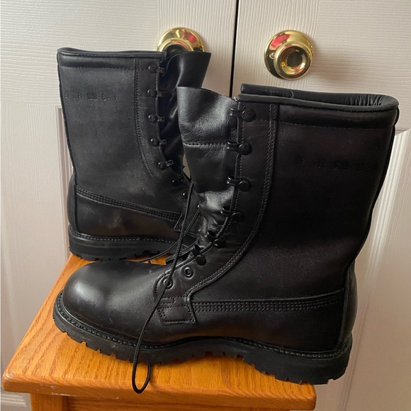 ?VINTAGE Dead Stock! Black Leather Military Intermediate Cold/Wet Combat Boots 9 main image 13
